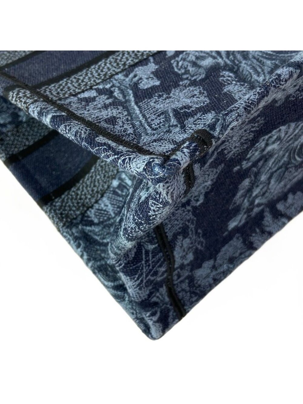 Dior Tote Book Vintage Small Navy Black Blue Gray - Picture 6 of 15